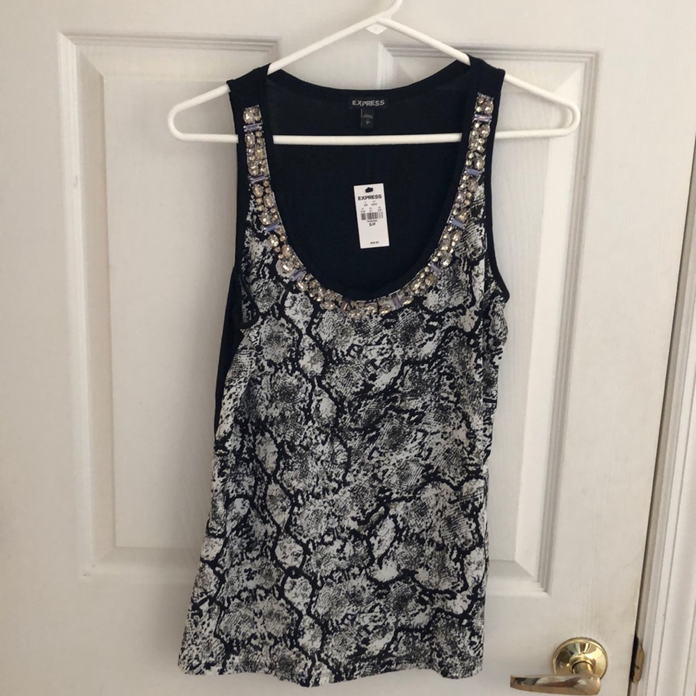 Express Abstract Print Blouse Sz Small Petite